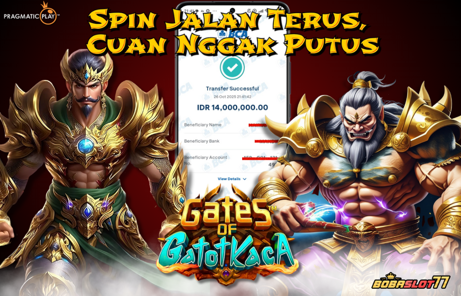 Selamat kepada user id : sem****p3 Wede Rp 14.000.000 di Game GATES OF GATOTKACA PRAGMATIC PLAY Cair Gk Sampe 1 Menit! Menang Mudah di Bobaslot77